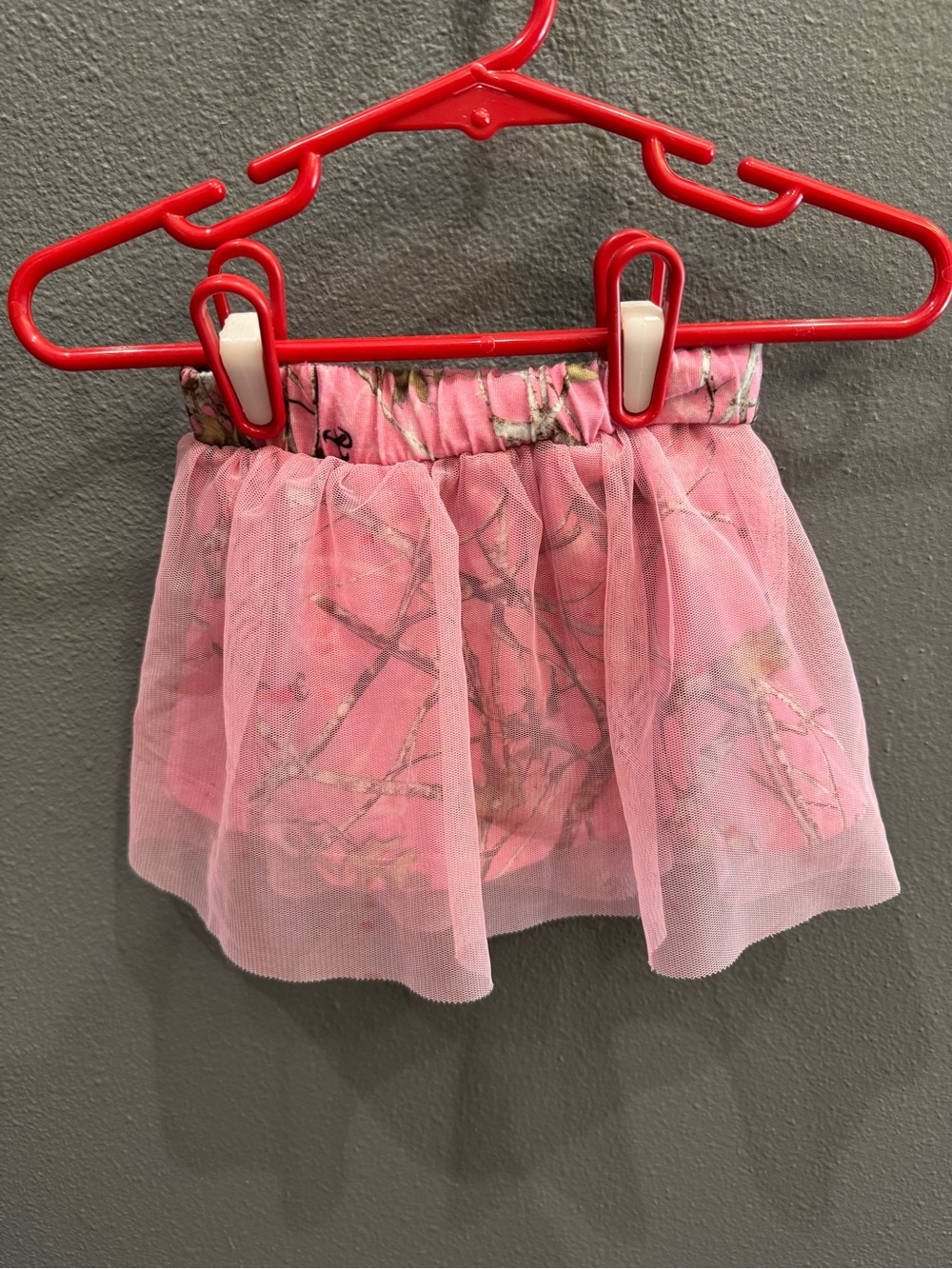 Bass Pro Shops Pink Tulle Skirt with Camo Branch Print